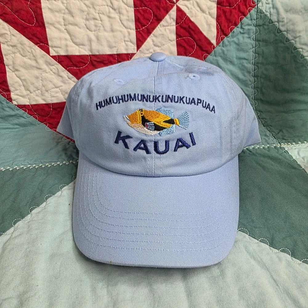 Kauai Hawaii Humuhumunukunukuapuaa Youth Light Blue Hat OSFM New
